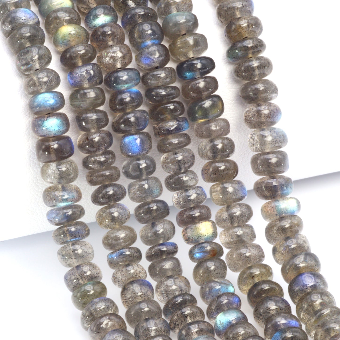 Blue Labradorite 6mm Smooth Rondelles Bead Strand