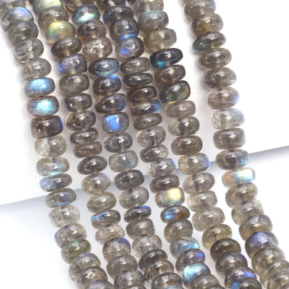 Blue Labradorite 6mm Smooth Rondelles Bead Strand