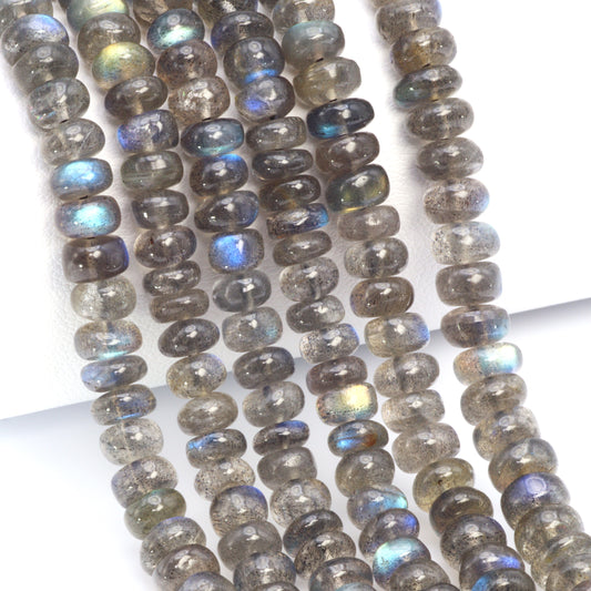 Blue Labradorite 6mm Smooth Rondelles Bead Strand