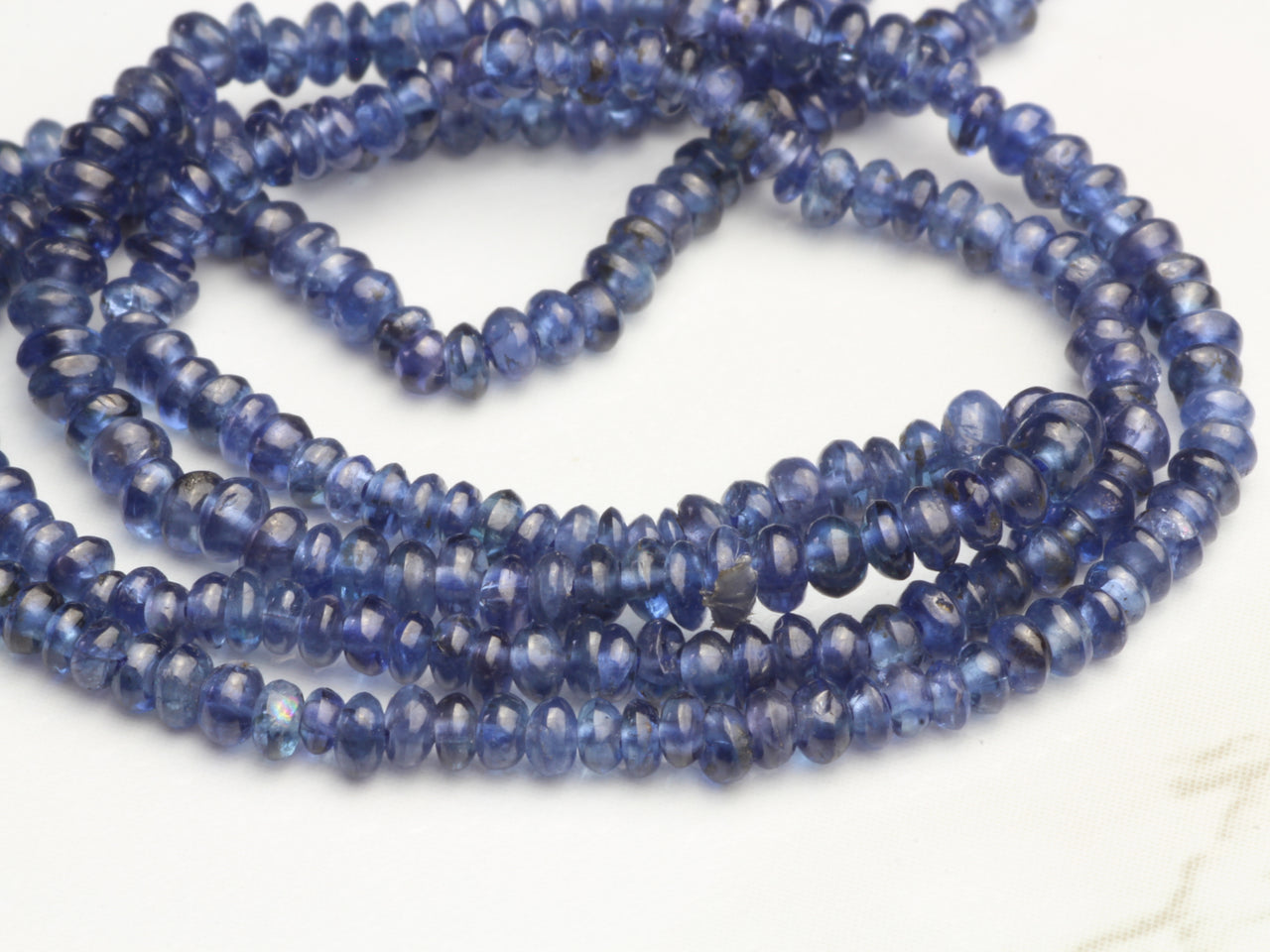 Navy Blue Sapphire 2mm Smooth Rondelles