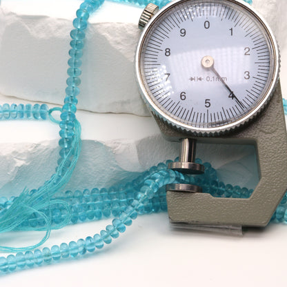 Sea Blue Apatite 4mm Smooth Rondelles Bead Strand