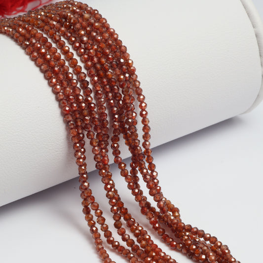 Red Zircon 2mm Faceted Rondelles