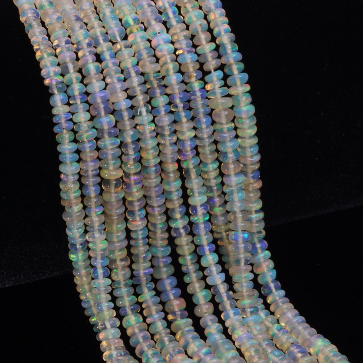 Yellow Ethiopian Opal 3mm Smooth Rondelles