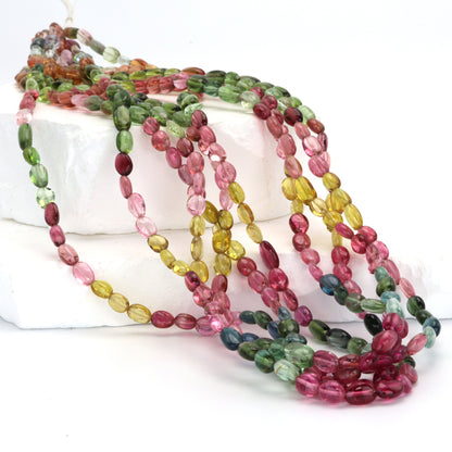 Watermelon Tourmaline 7x5mm Smooth Ovals