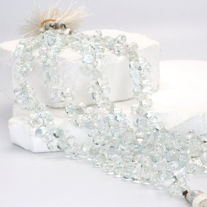 White Topaz 8x5mm Faceted Teardrop Briolettes