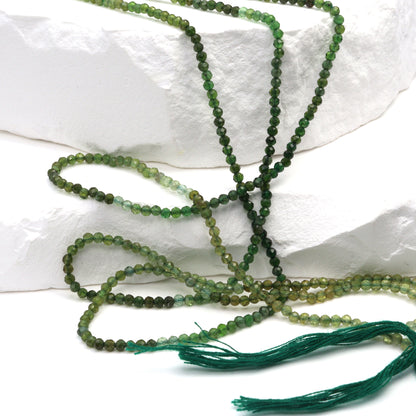 Ombre Green Tourmaline 2mm Faceted Rondelles Bead Strand
