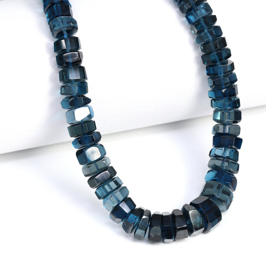 London Blue Topaz 6mm – 9mm Smooth Hexagons Bead Strand
