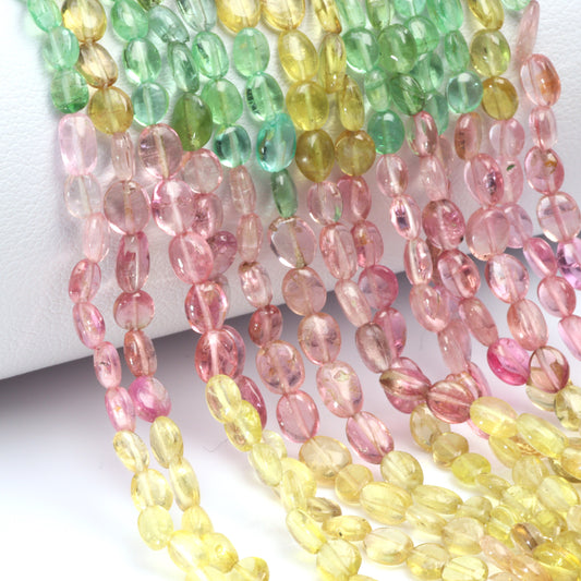 Watermelon Tourmaline 4x3mm Smooth Ovals