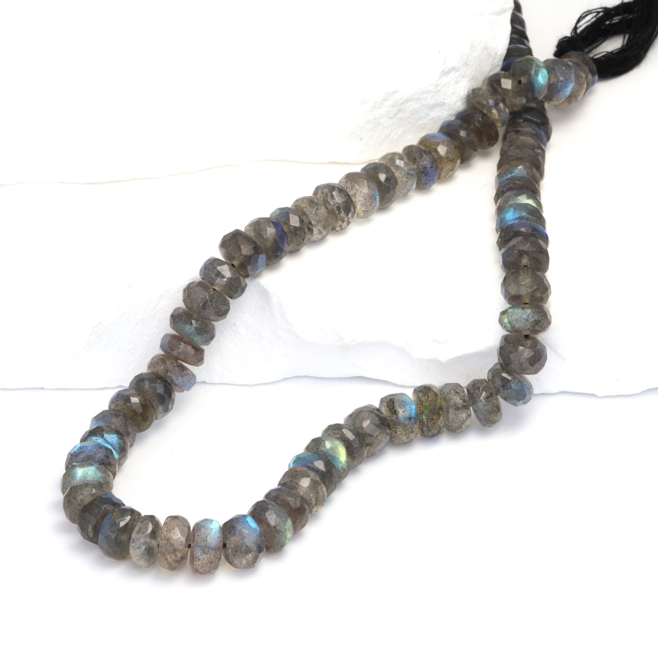 Blue Labradorite 6mm Faceted Rondelles Bead Strand