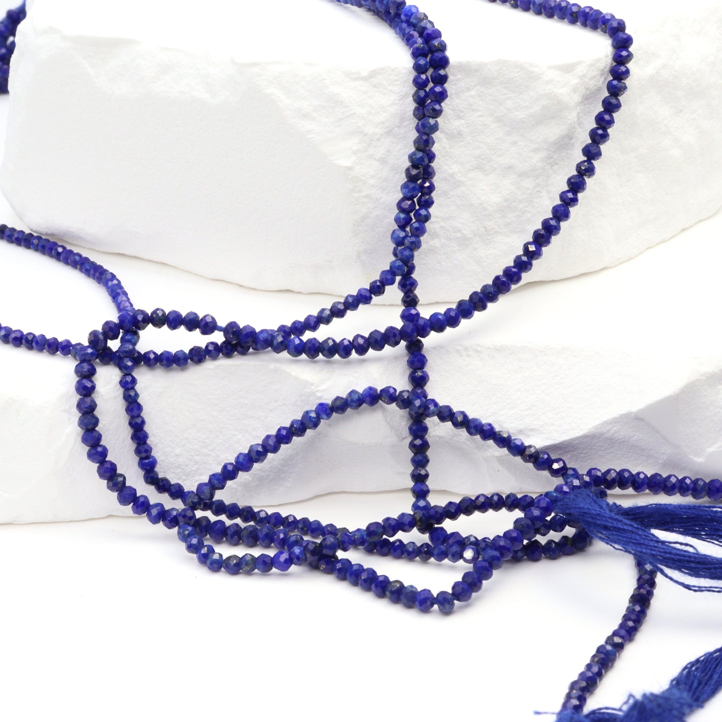 Royal Blue Lapis Lazuli 2mm Faceted Rondelles Bead Strand