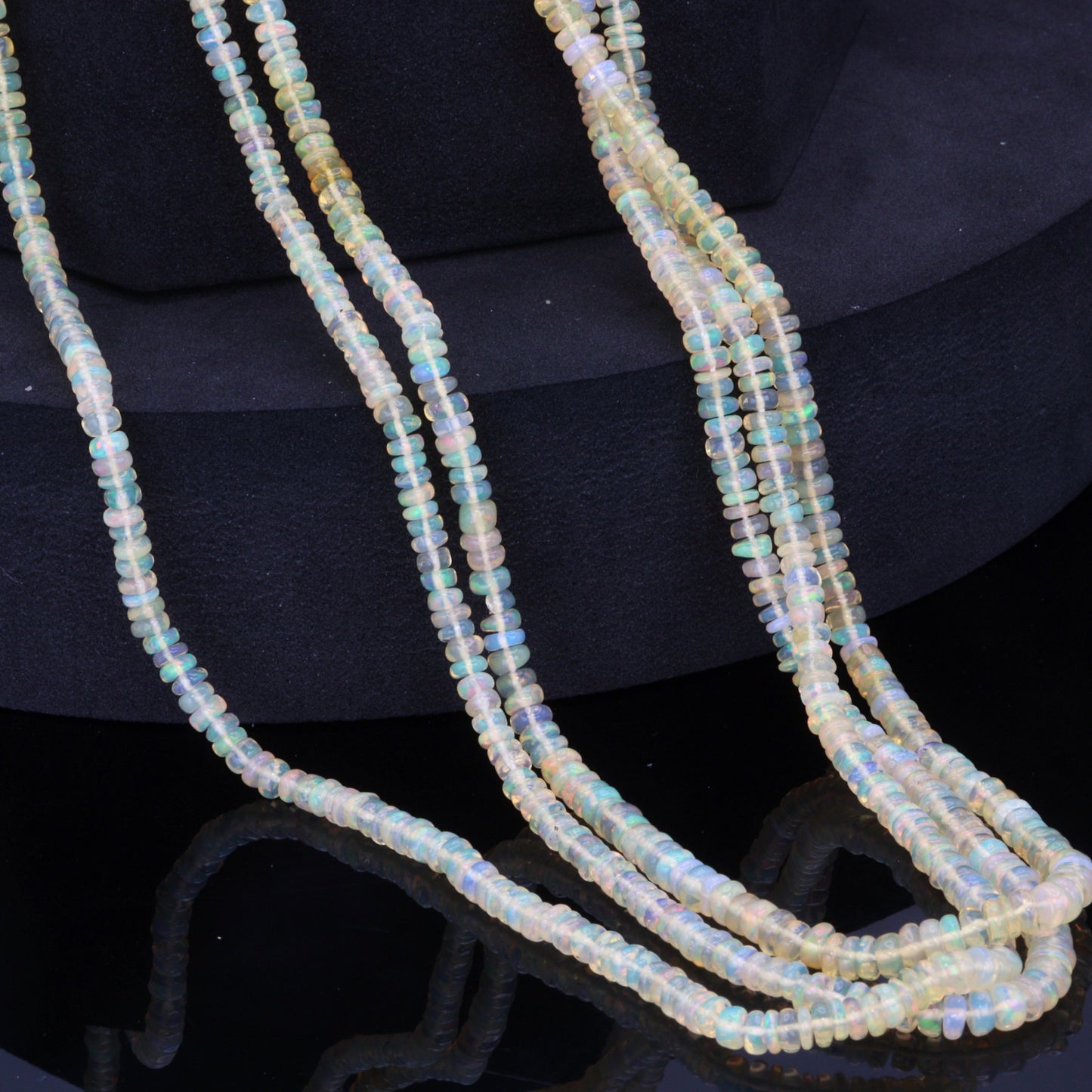 Warm White Ethiopian Opal 3.5mm Smooth Rondelles