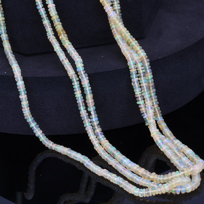 Warm White Ethiopian Opal 3.5mm Smooth Rondelles