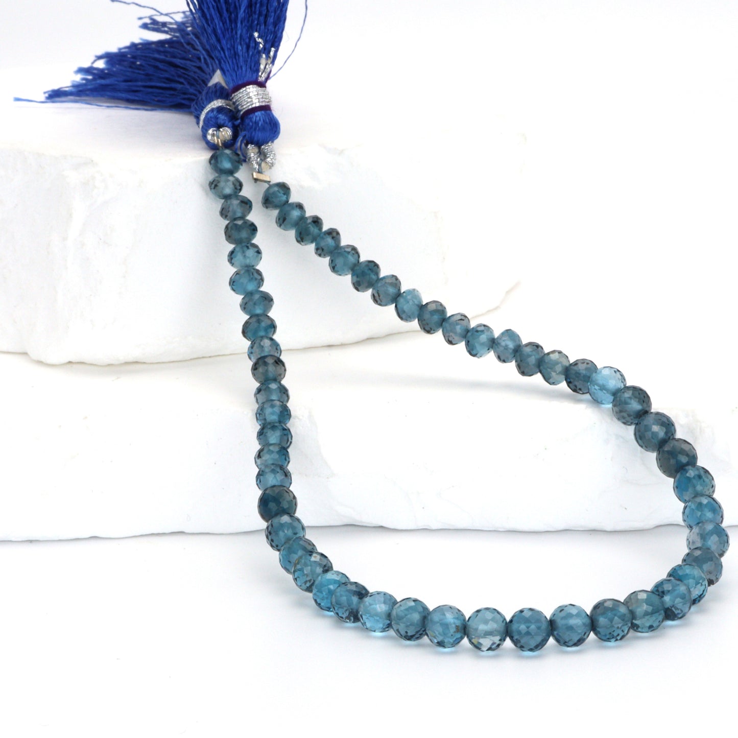 London Blue Topaz 4mm Faceted Rondelles