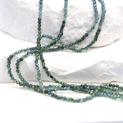 Ombre Blue Sapphire 2mm Faceted Rounds