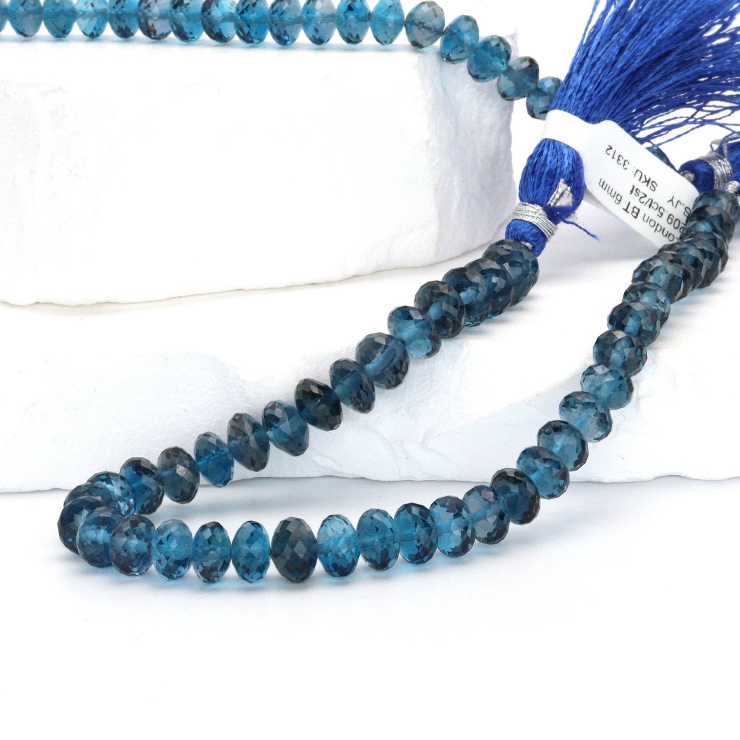 London Blue Topaz 6mm Faceted Rondelles