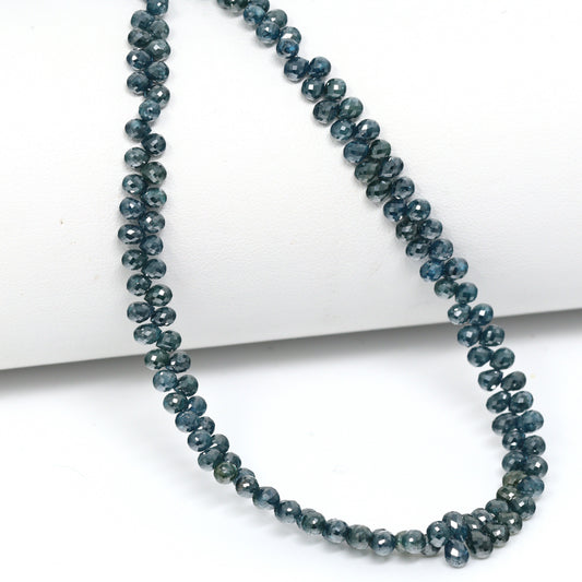Blue Diamond 3x2mm – 4x3mm Faceted Teardrop Briolettes Bead Strand