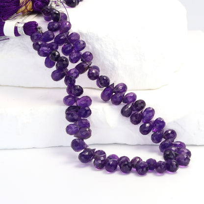 Purple Amethyst 6x4mm Faceted Teardrop Briolettes