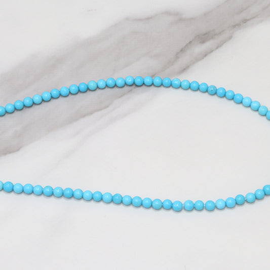 Sleeping Beauty Turquoise 3.5mm Smooth Rounds Bead Strand