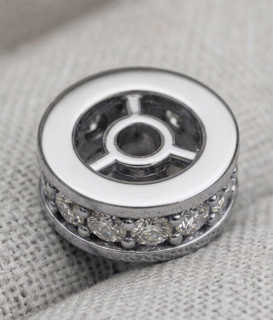 18k White Gold White Diamond 0.09ct Diamond Rondelle finding, alternate view 4