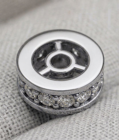 18k White Gold White Diamond 0.09ct Diamond Rondelle finding, alternate view 4