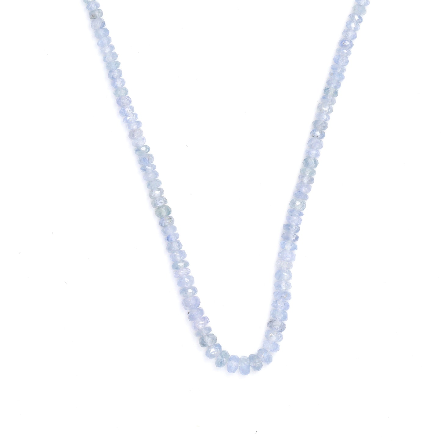 Light Blue Sapphire 2mm - 3mm Hand Faceted Rondelles Bead Strand