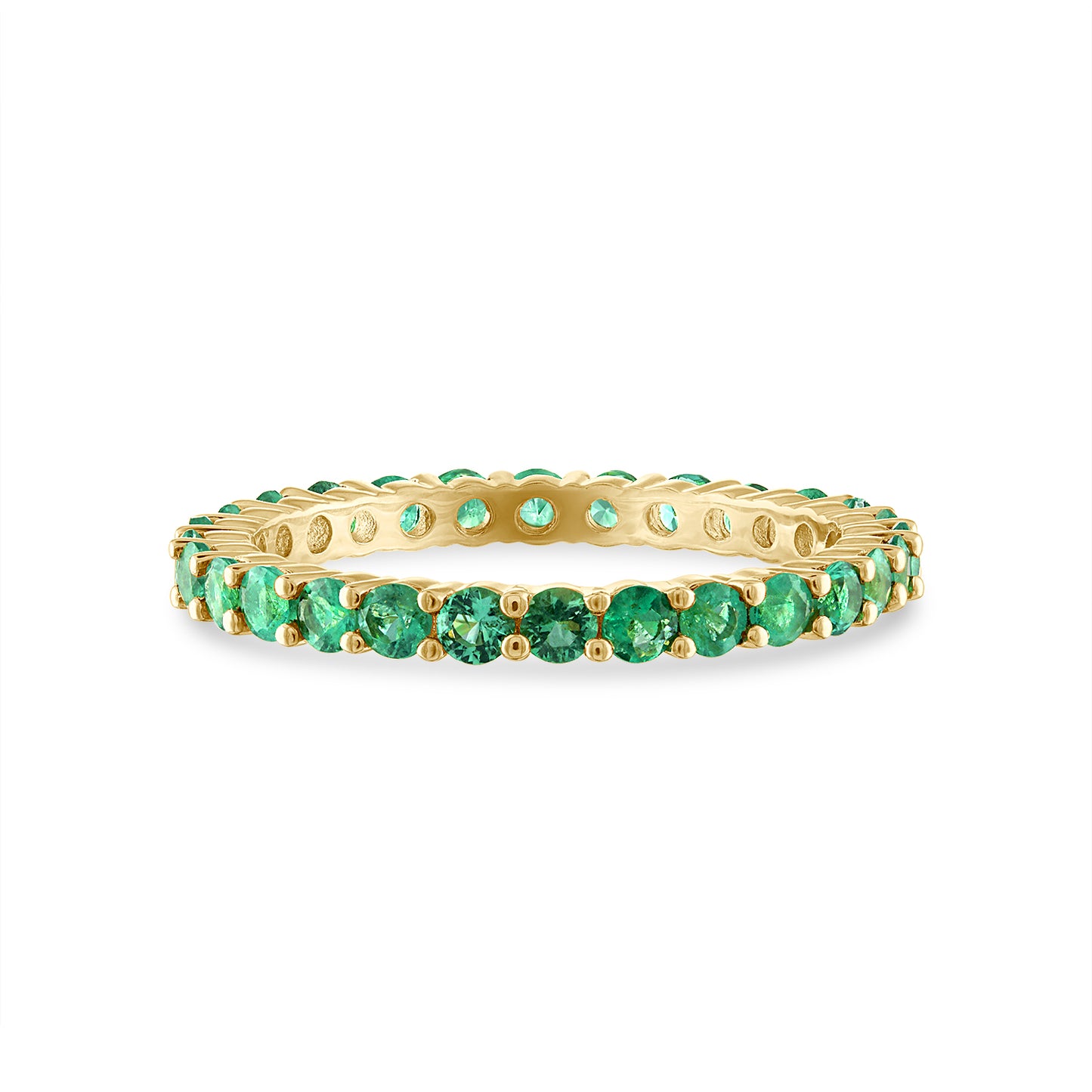 Shared Prong Emerald Eternity Band