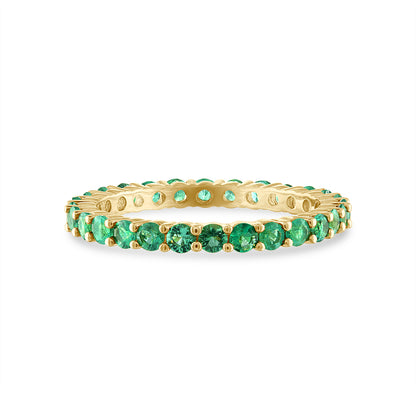 Shared Prong Emerald Eternity Band