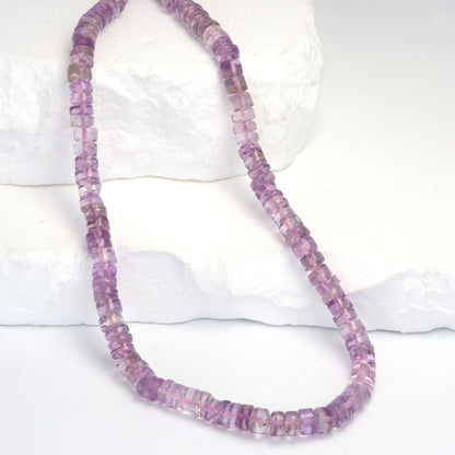 Light Pink Amethyst 5mm Smooth Tires Bead Strand