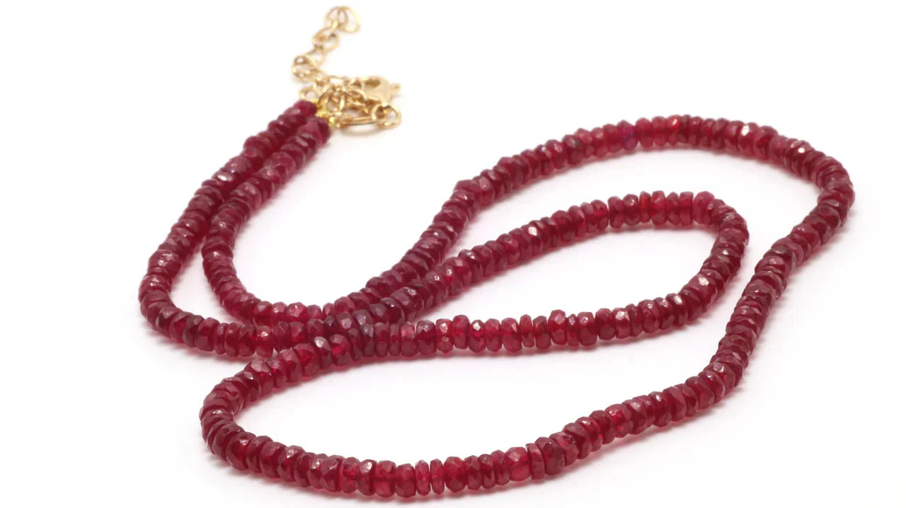 18k Ruby Bead Necklace