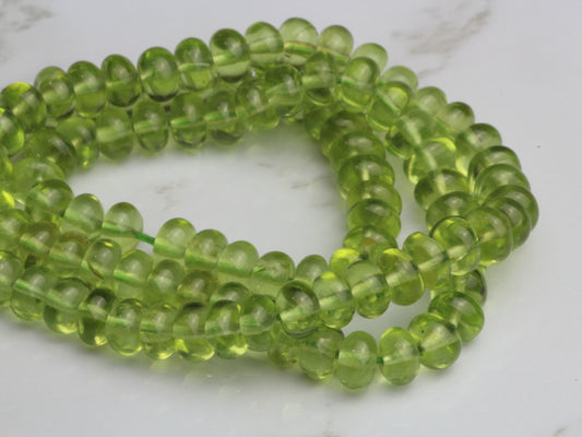 Green Peridot 4.5mm Smooth Rondelles