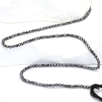 Hematite 2mm Faceted Rounds Bead Strand