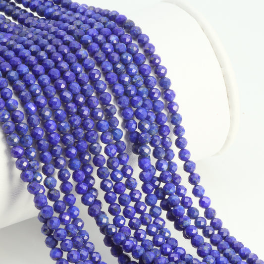 Royal Blue Lapis Lazuli 3mm Faceted Rounds