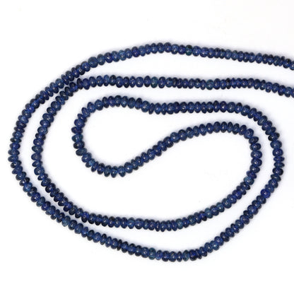 Royal Blue Sapphire 2.5mm -  3mm Smooth Rondelles Bead Strand