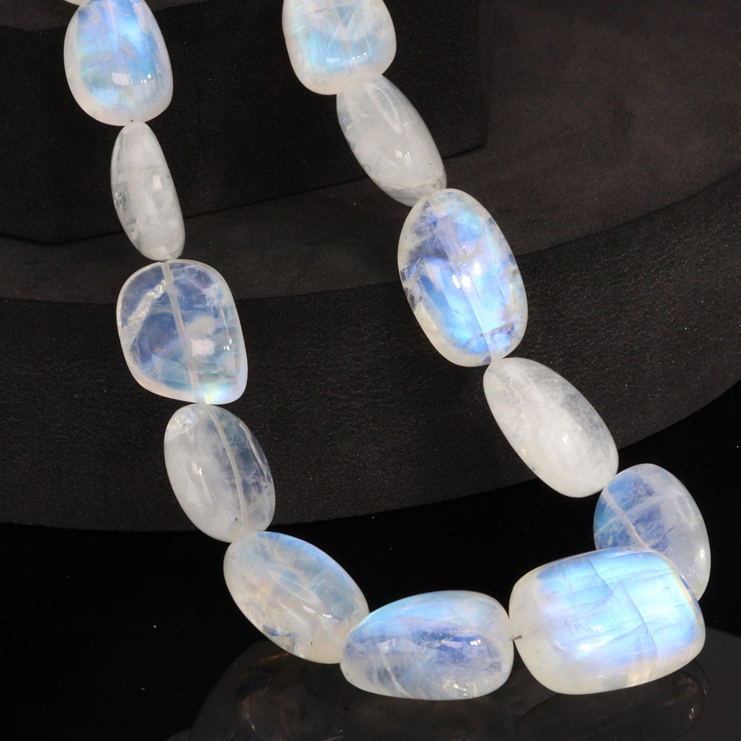 AAA Blue Rainbow Moonstone 17x14mm Smooth Nuggets