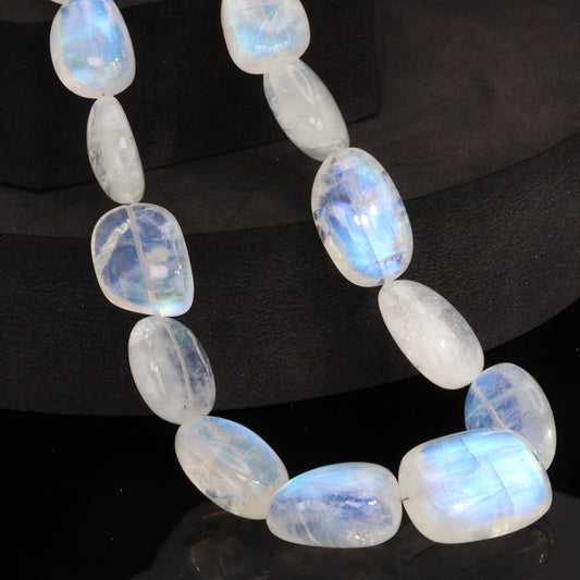 AAA Blue Rainbow Moonstone 17x14mm Smooth Nuggets