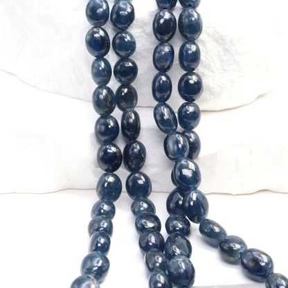 Blue Sapphire 5x7mm - 6x8mm Smooth Nuggets Bead Strand