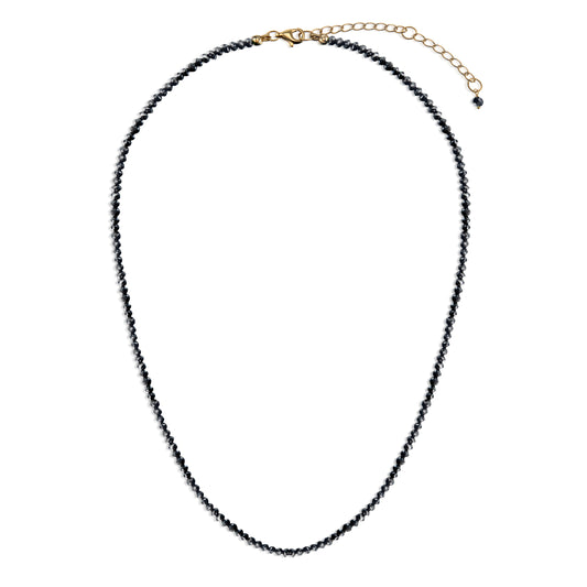 18k Black Diamond Bead Necklace