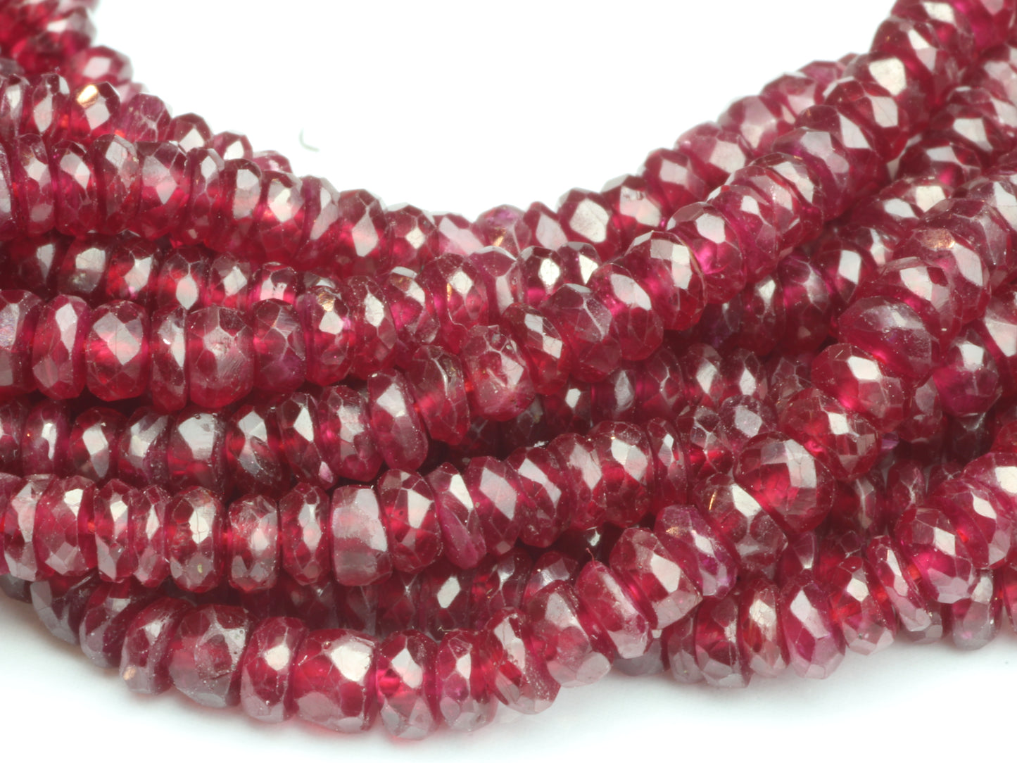 Red Ruby 3mm Faceted Rondelles