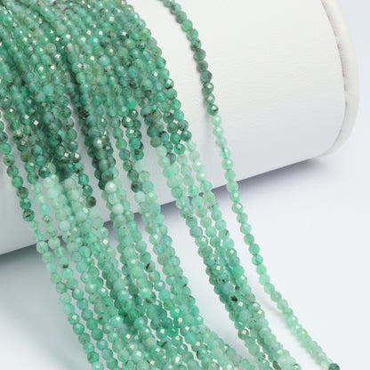 Ombre Sakoda Emerald 2mm Faceted Rounds Bead Strand