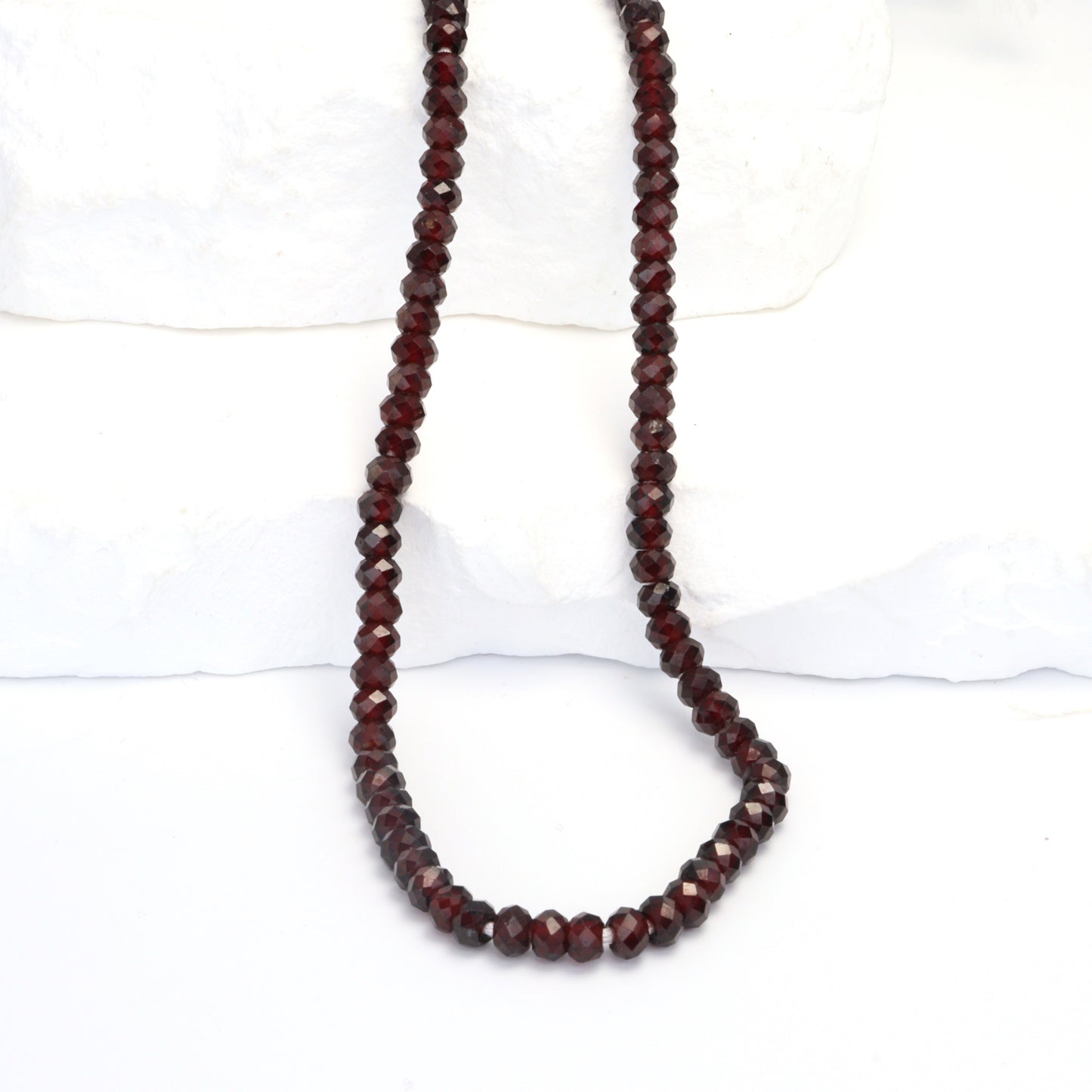 Red Garnet 4mm Faceted Rondelles Bead Strand