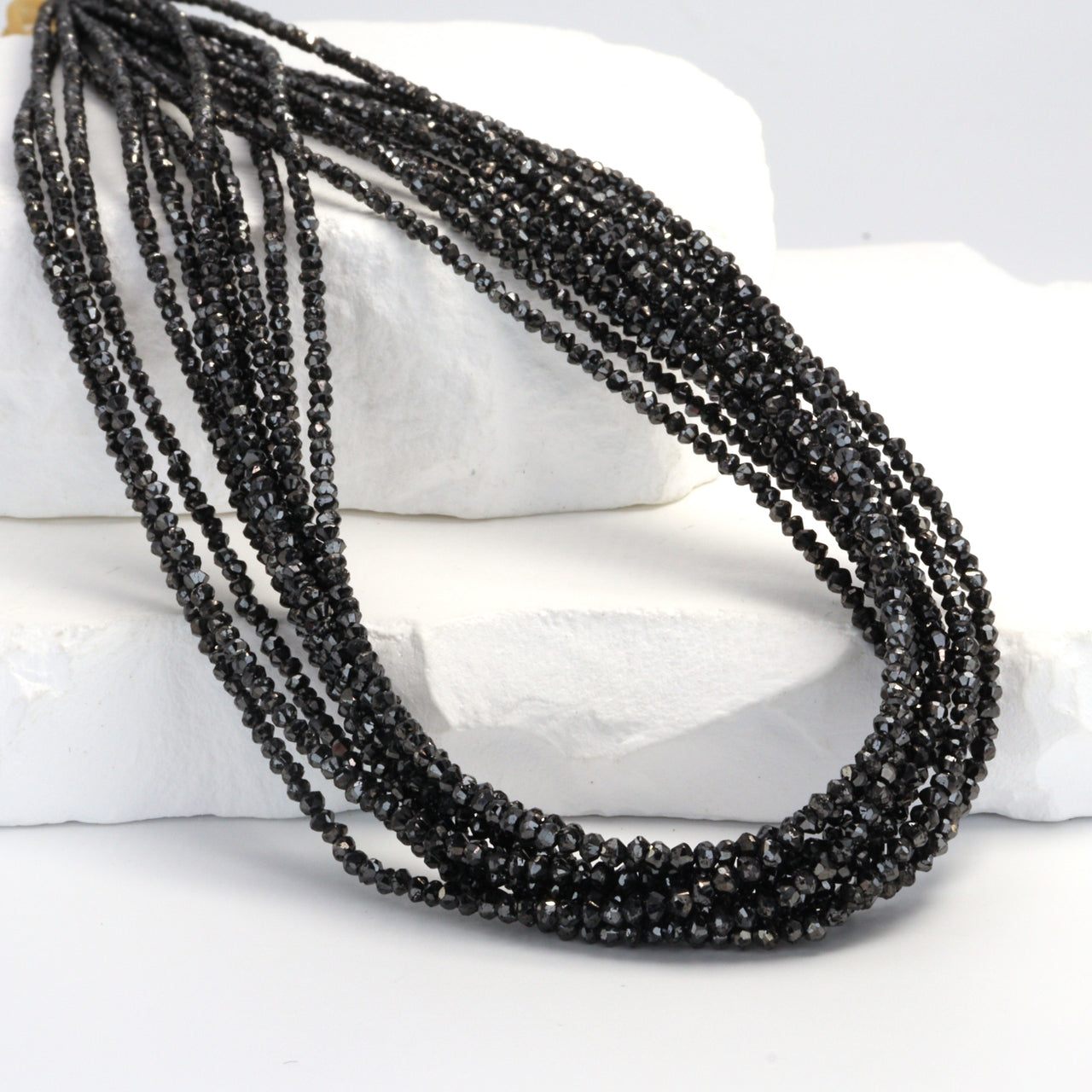 Black Diamond 1.5mm Faceted Rondelles