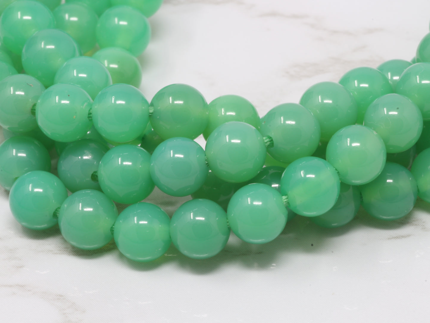 Apple Green Chrysoprase 6mm Smooth Rounds Bead Strand