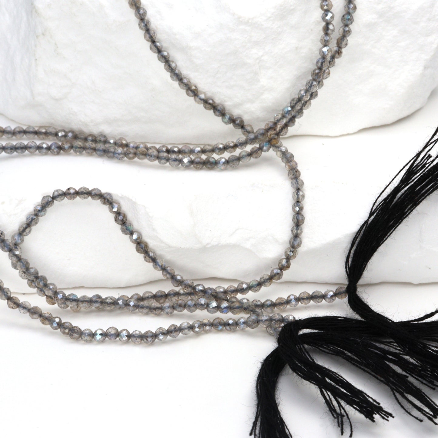 Coated Labradorite 2mm Faceted Rounds Bead Strand