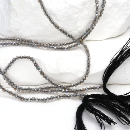 Coated Labradorite 2mm Faceted Rounds Bead Strand