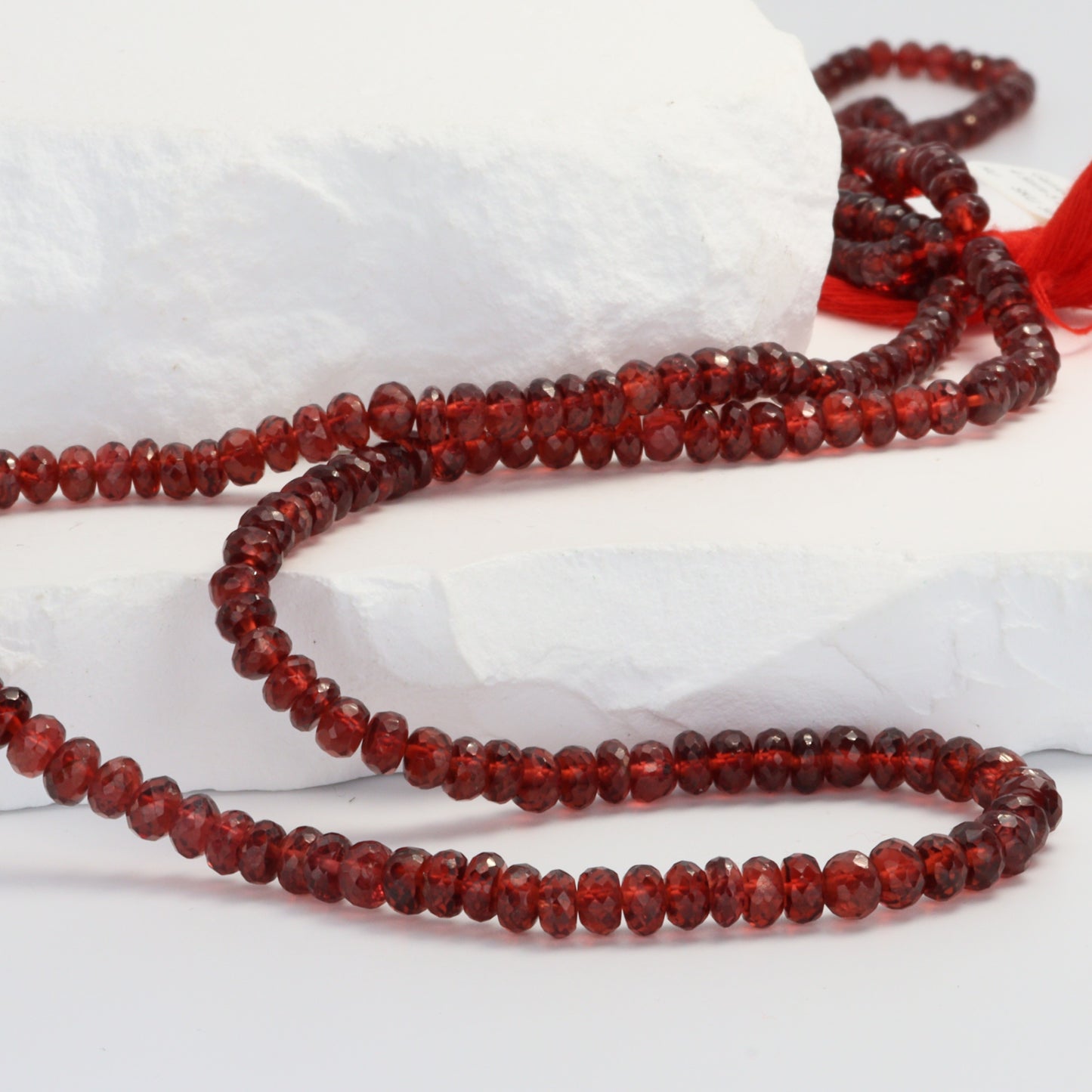 Red Garnet 4.5mm Faceted Rondelles Bead Strand
