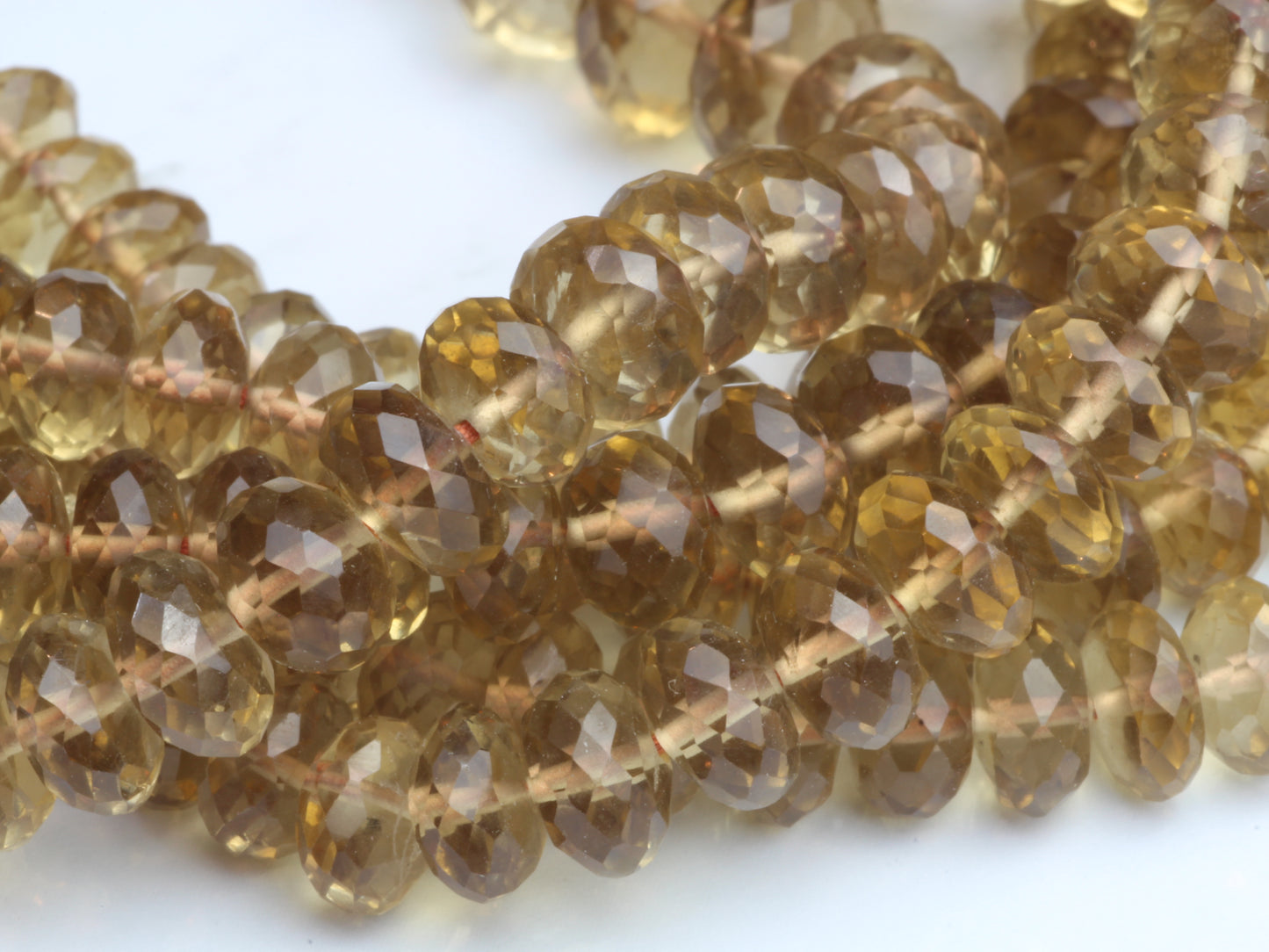Champagne Quartz 6mm Faceted Rondelles