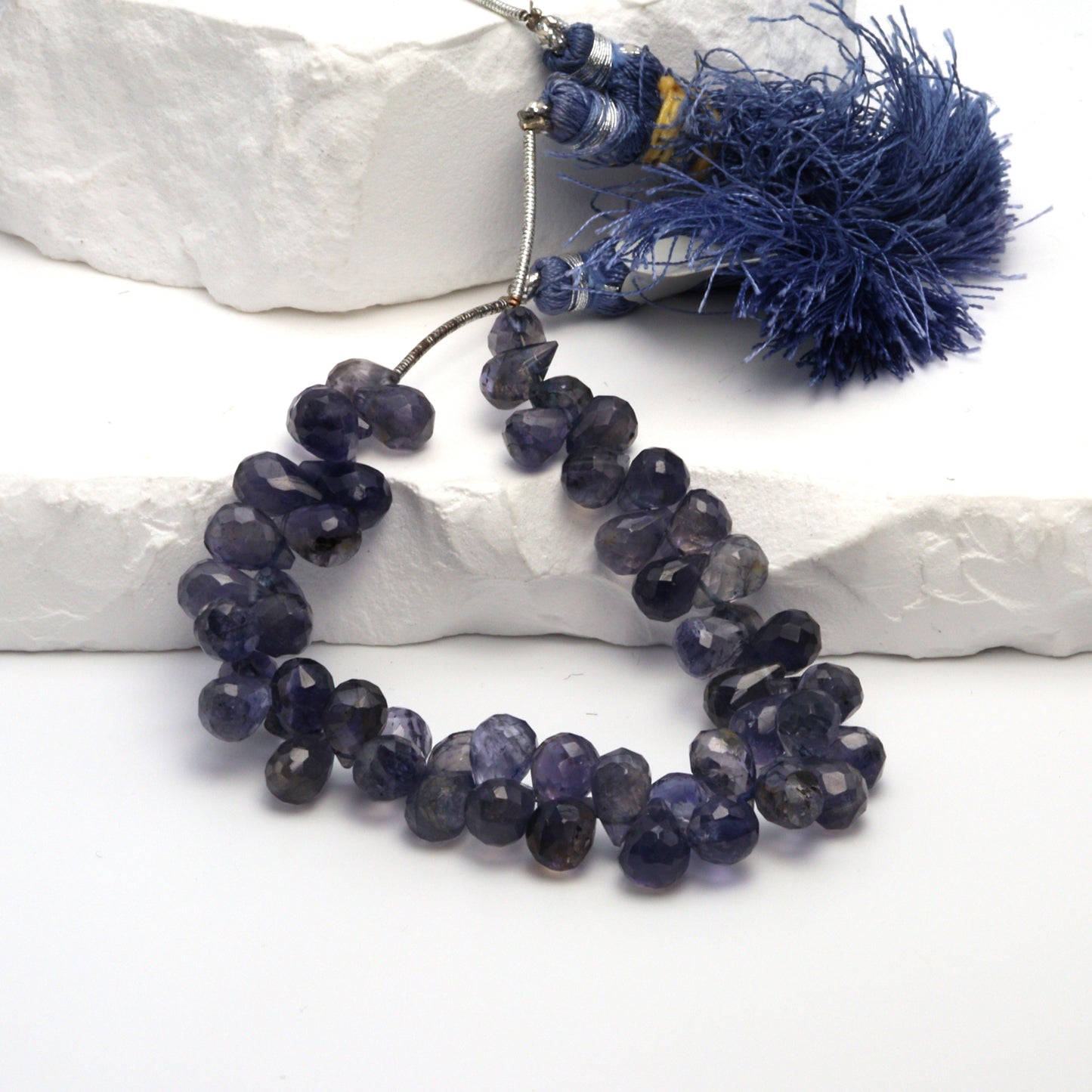 Blue Iolite 8x5mm Faceted Teardrop Briolettes