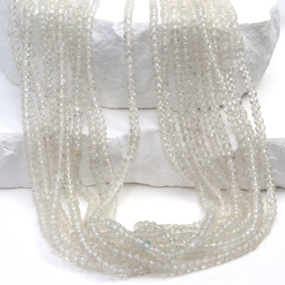 Clear Rock Crystal Quartz 2.5mm Faceted Rondelles