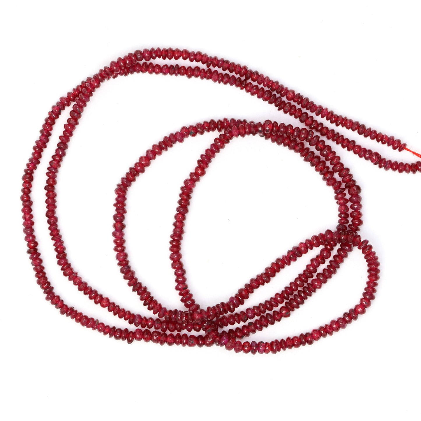 Red Ruby 2mm - 2.2mm Smooth Rondelles Bead Strand