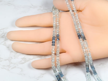 Ombre Blue Aquamarine 4.5mm Faceted Rondelles